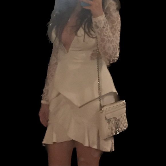 White lace blouse with plunge neckline - Picture 1 of 8